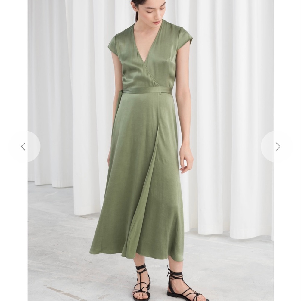 & OTHER STORIES
Satin Midi Wrap Dress - Green